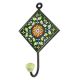 Forest Green Wheel Flower Ceramic Tile Hook